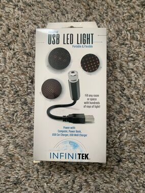 USB LED Light - Black Flexible Portable USB Lamp Projects Red Display